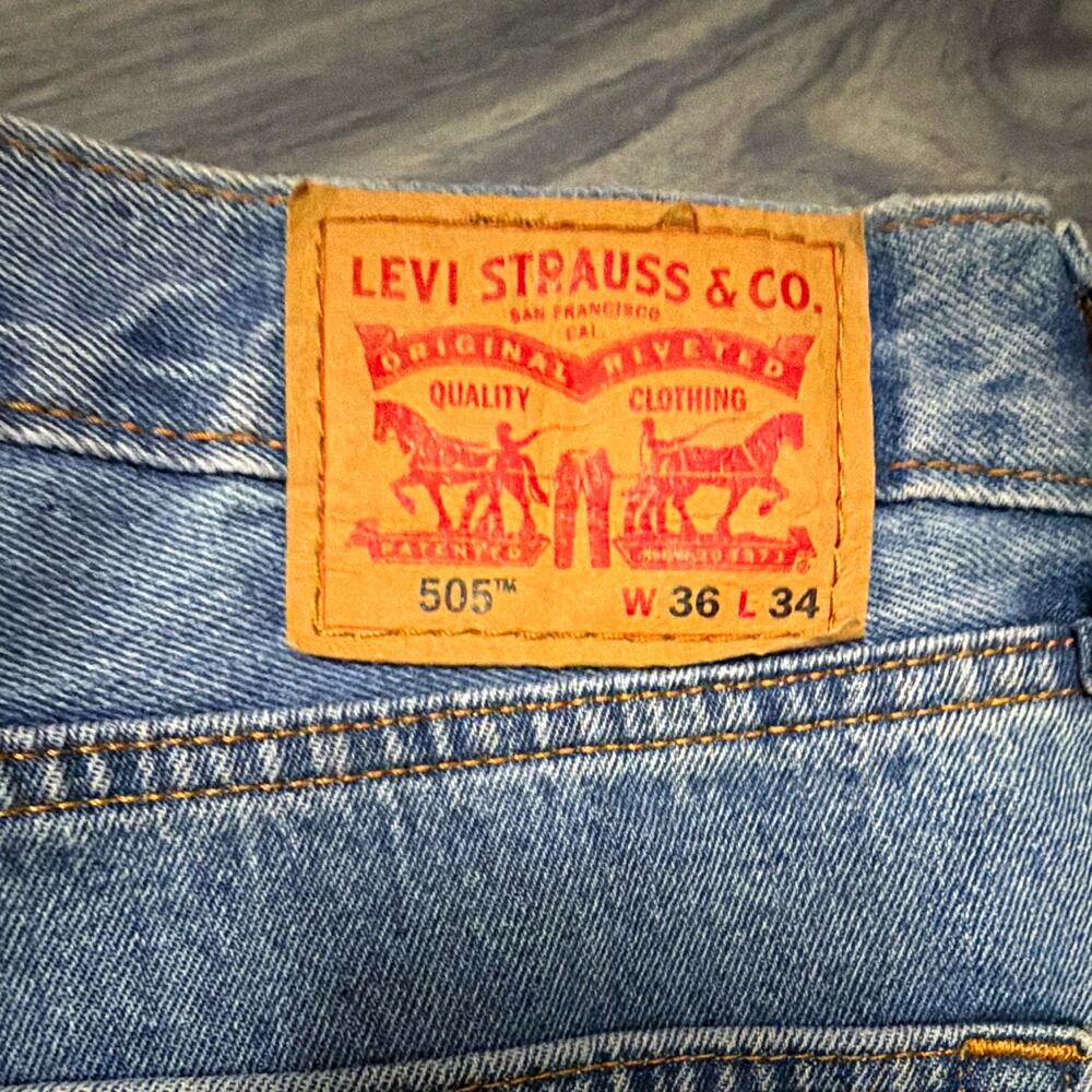 Levi’s 505 Men’s Jeans 36x34 Blue Regular Fit Straight Leg Denim